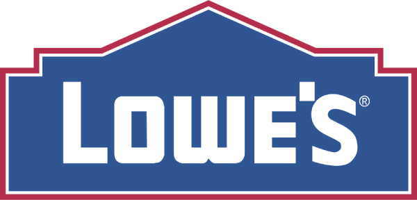Lowe's logo, blue and red house shape