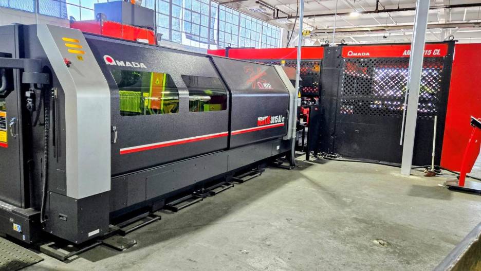 Amada laser cutting machine in industrial workshop